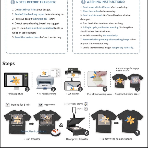 Laser Printable Iron on Transfer Paper For Tshirt or any Dark Fabric - Picture 2 of 3